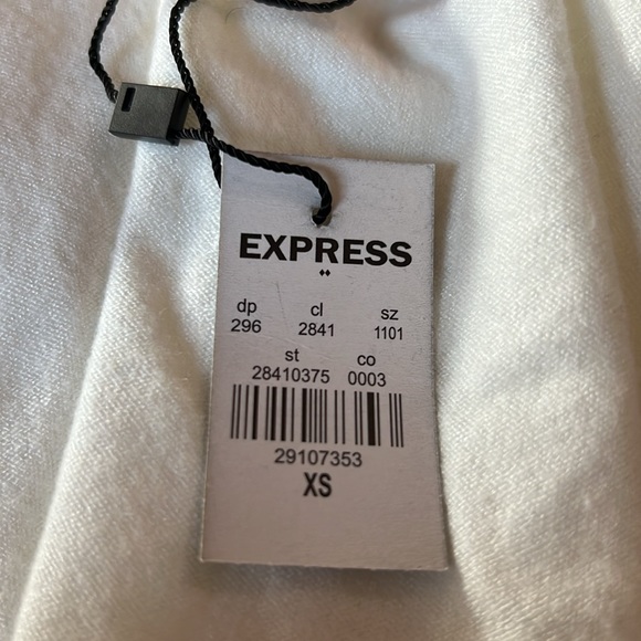Express XS long cream colored pocket sweater - Picture 7 of 7